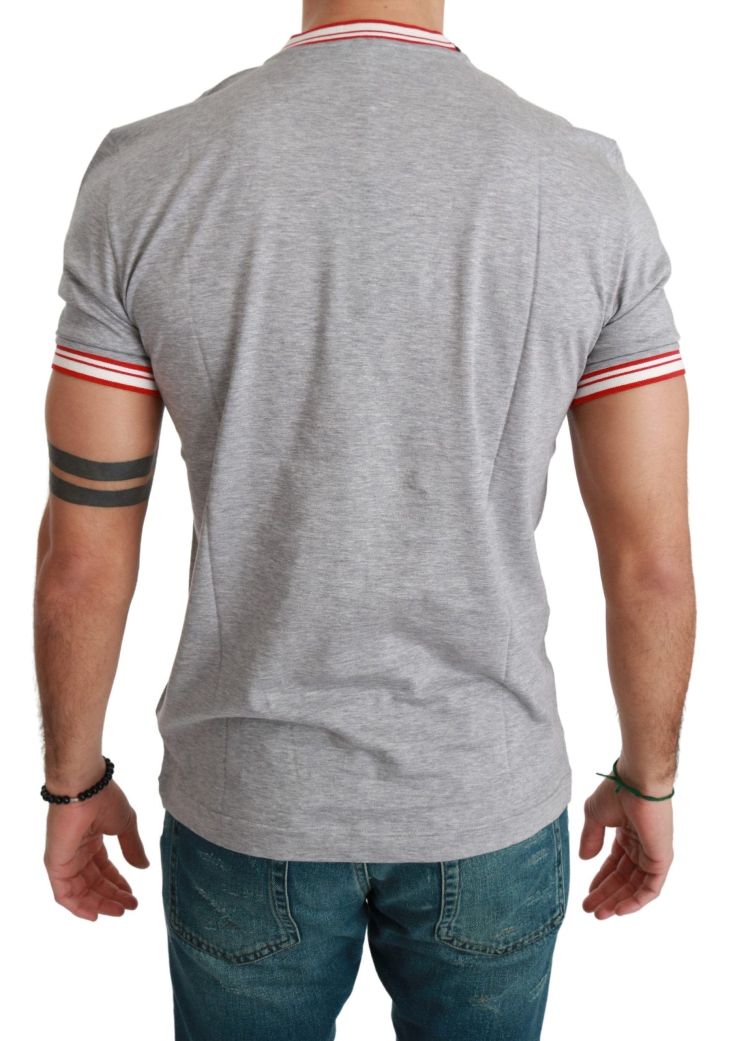  - Chic Gray Cotton T-Shirt with Year of the Pig Motive