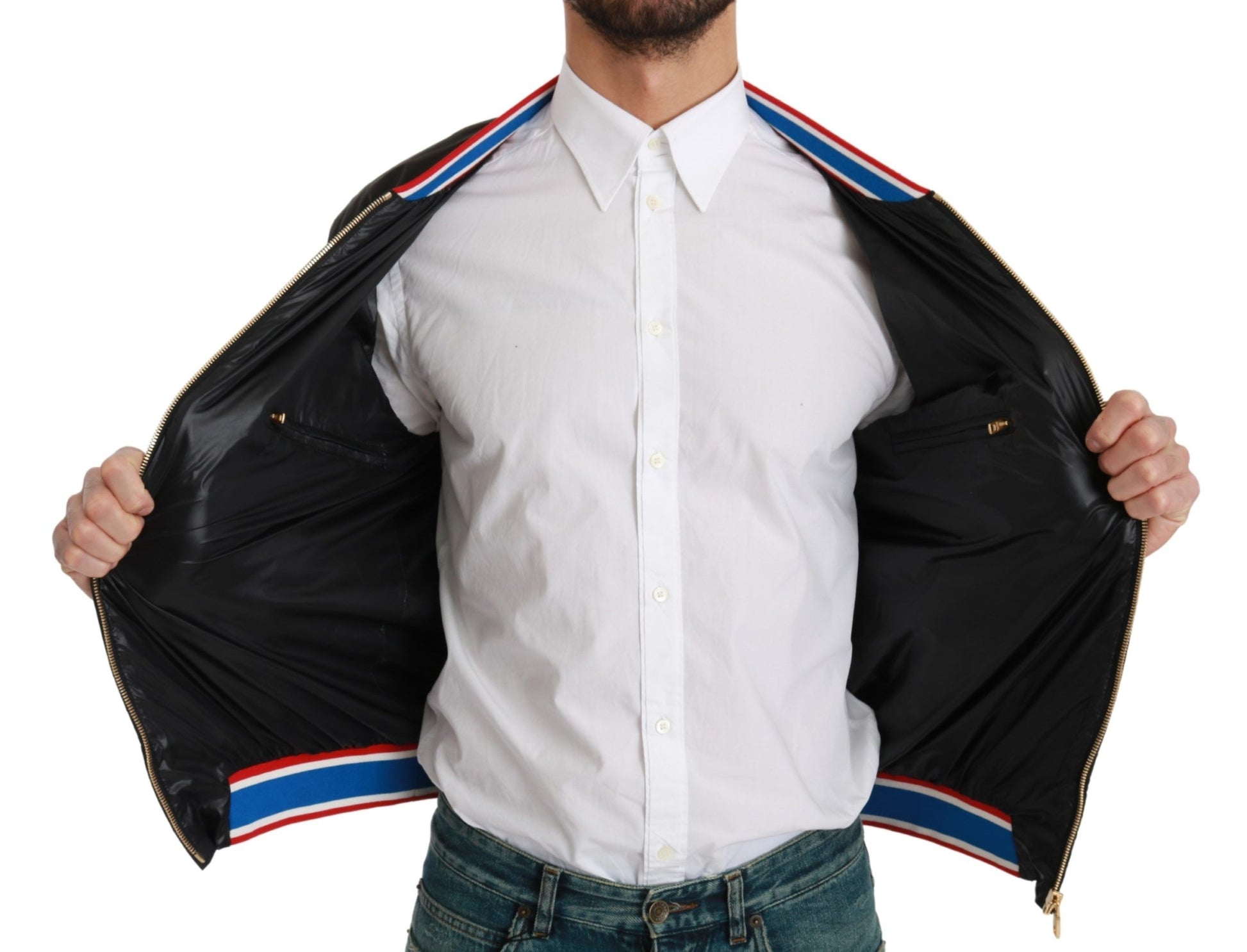 Elegant Multicolor Motive Bomber Jacket