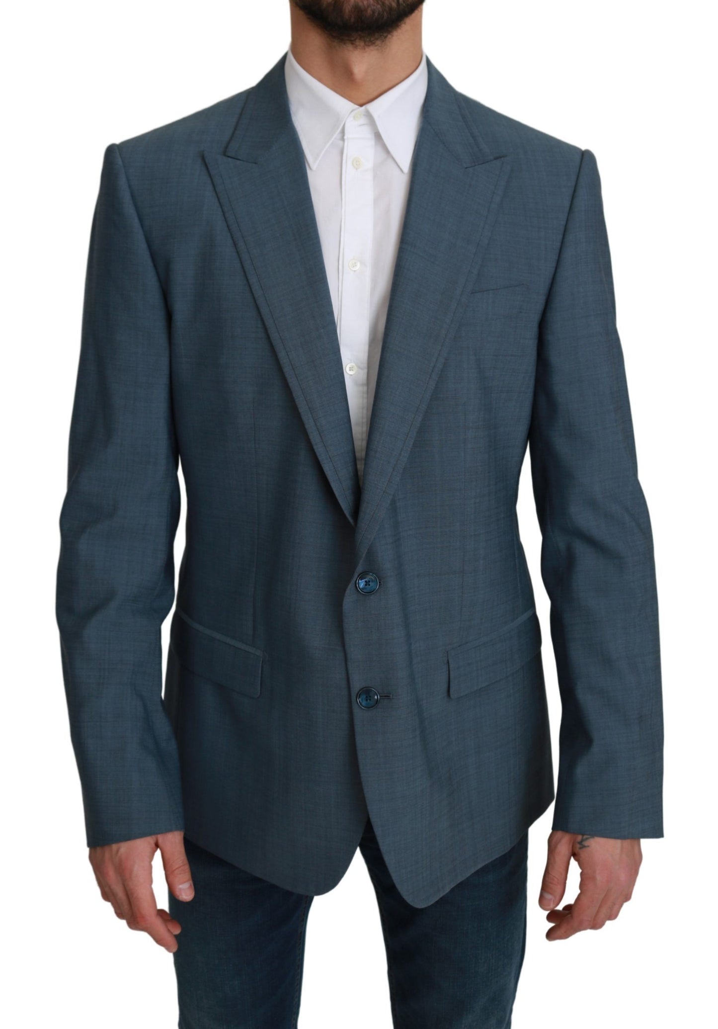  - Elegant Light Blue Slim Fit Blazer