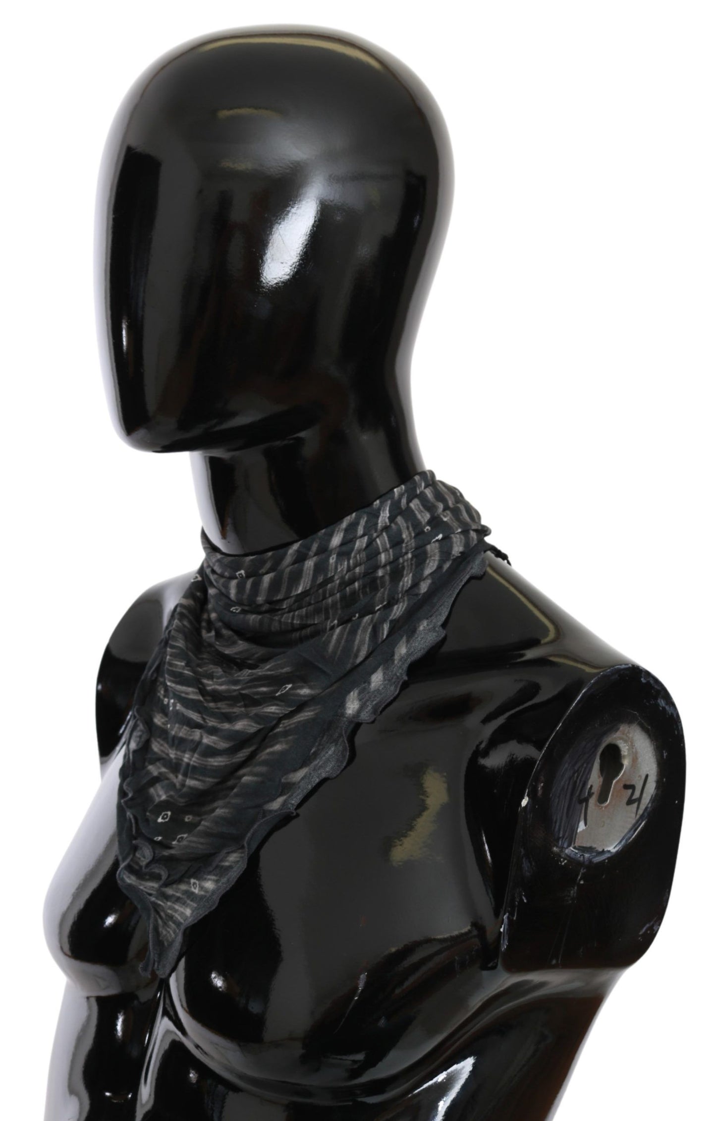  - Elegant Black Striped Men's Viscose Scarf