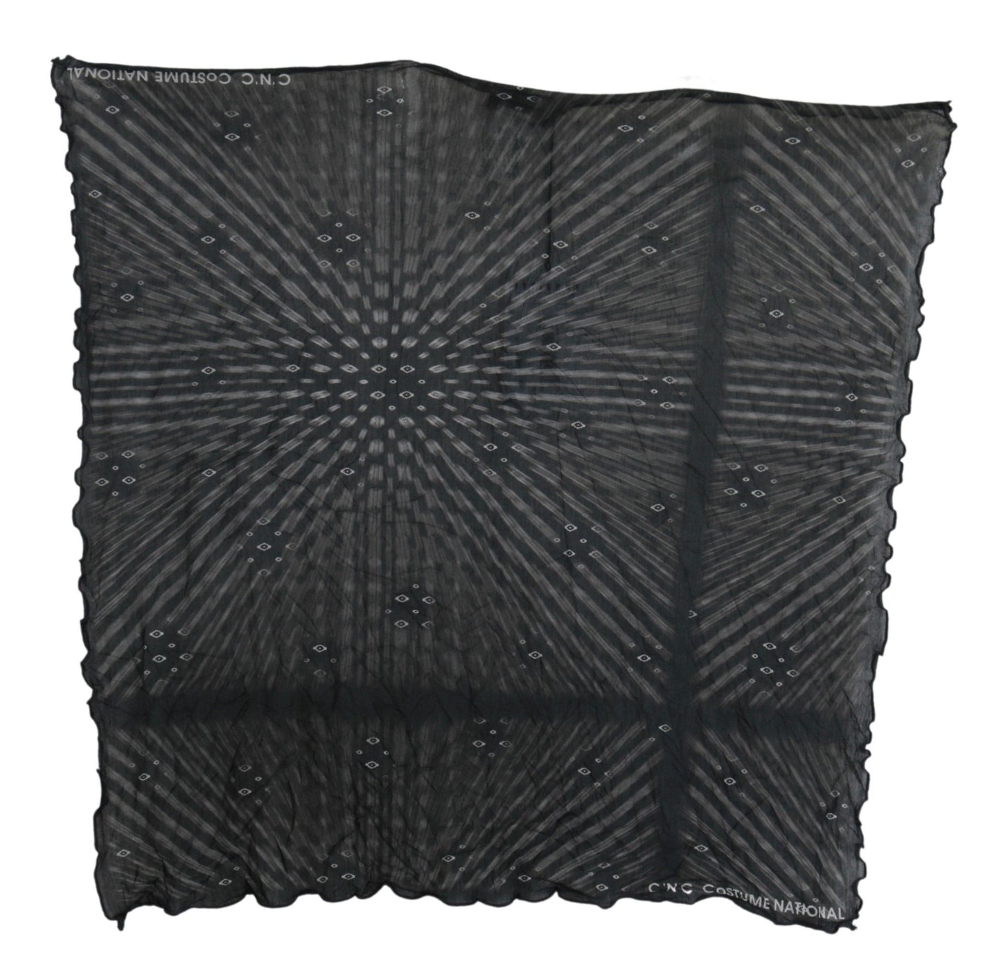  - Elegant Black Striped Men's Viscose Scarf