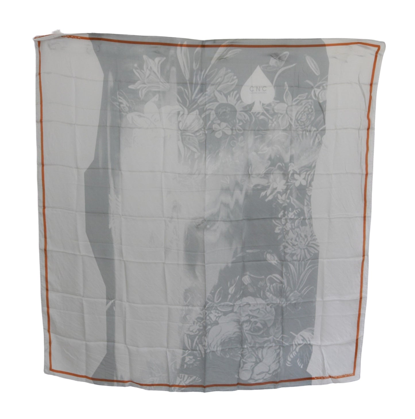  - Elegant Floral Printed Silk Scarf