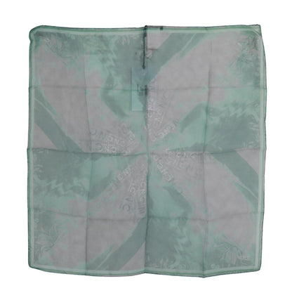  - Elegant Silk Green Printed Scarf