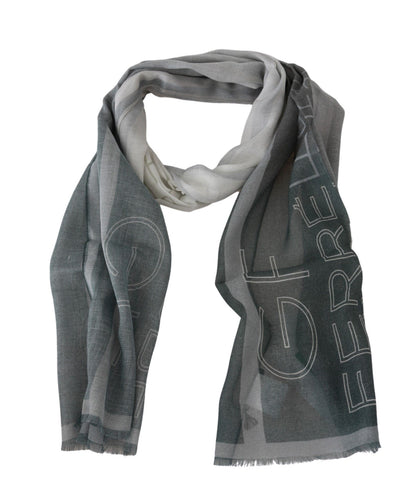 Elegant Blue Gray Patterned Scarf - The Luxe Alliance