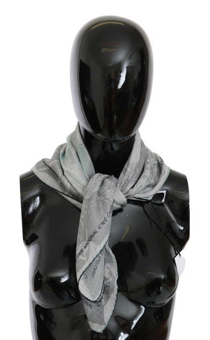 Elegant Gray Silk Scarf for Women - The Luxe Alliance