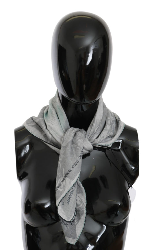 Elegant Gray Silk Scarf for Women - The Luxe Alliance