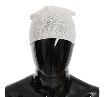 Elegant White Wool Blend Beanie Hat - The Luxe Alliance