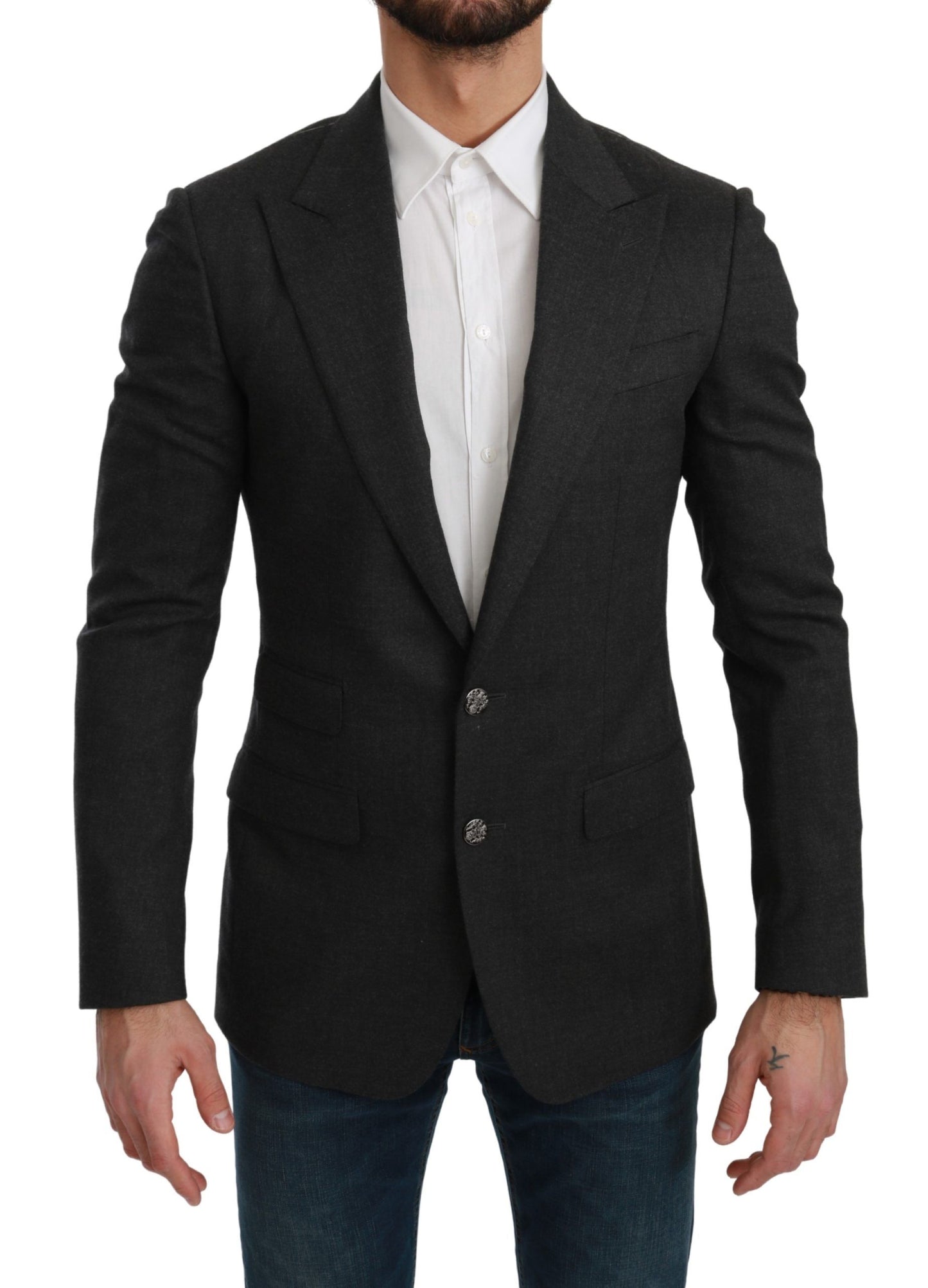  - Elegant Gray Slim Fit Formal Blazer