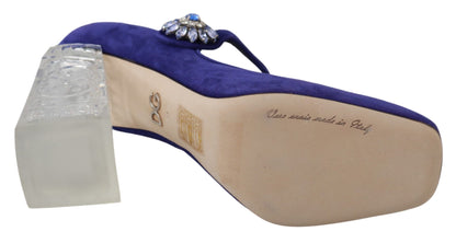  - Elegant Purple Suede Mary Janes Pumps