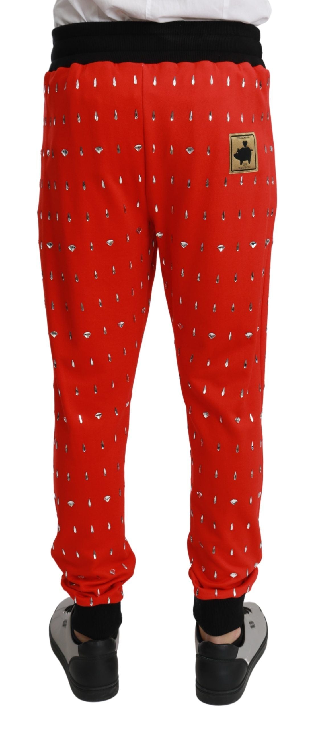  - Chic Red Piggy Bank Print Sweatpants