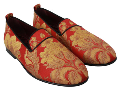  - Rose Gold Brocade Loafers Slide Flats