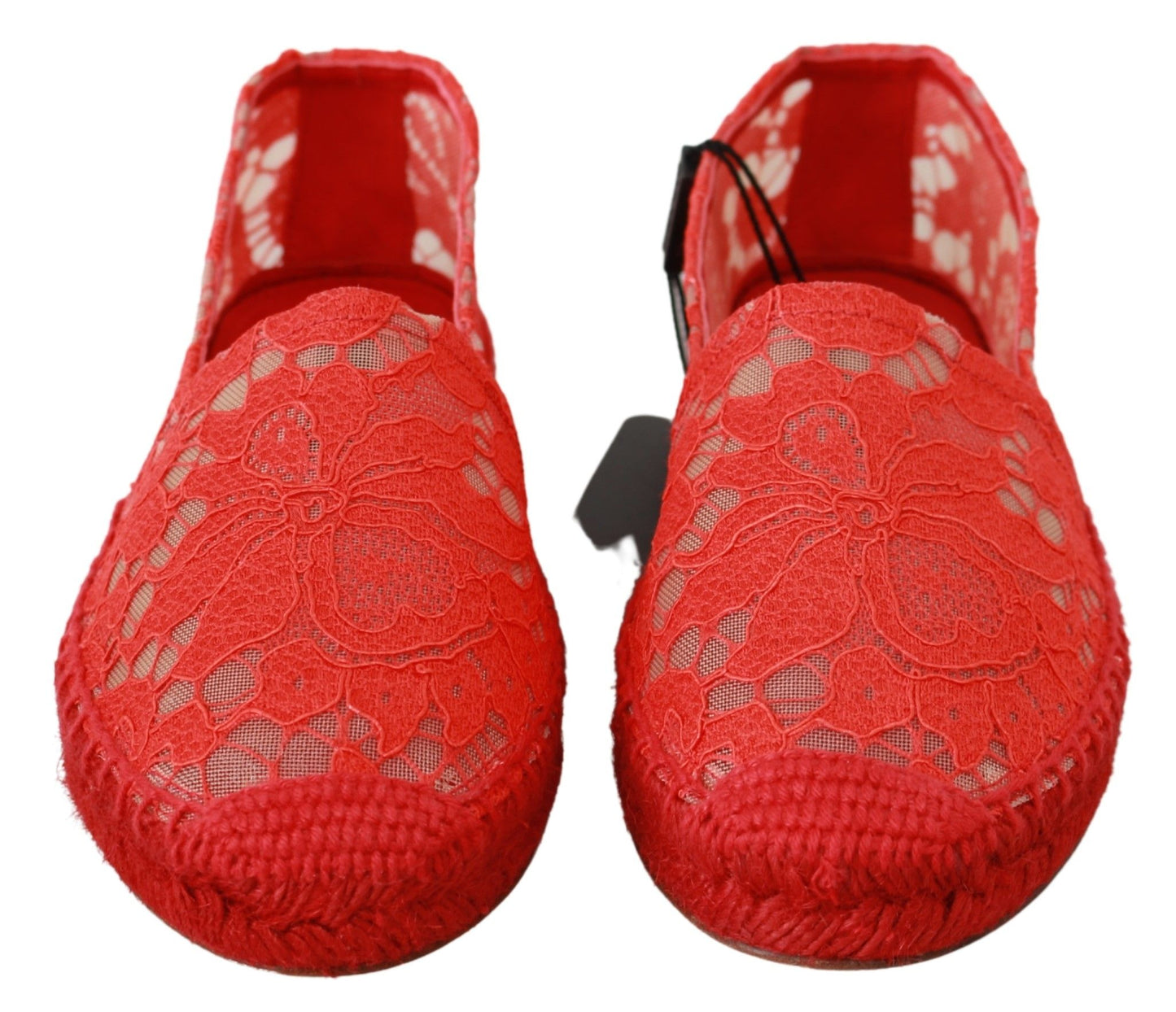 Red Viscose Espadrilles Flat Shoes - The Luxe Alliance