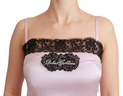  - Elegant Silk Lace Detail Tank Top