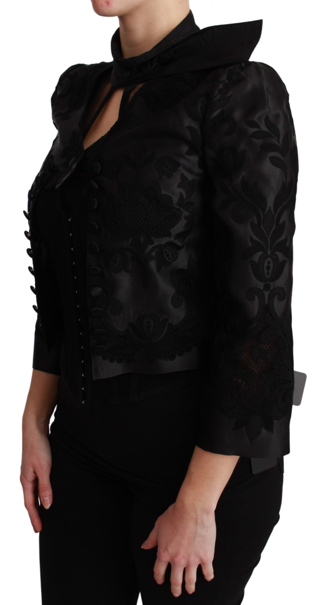  - Exquisite Floral Jacquard Corset Blazer