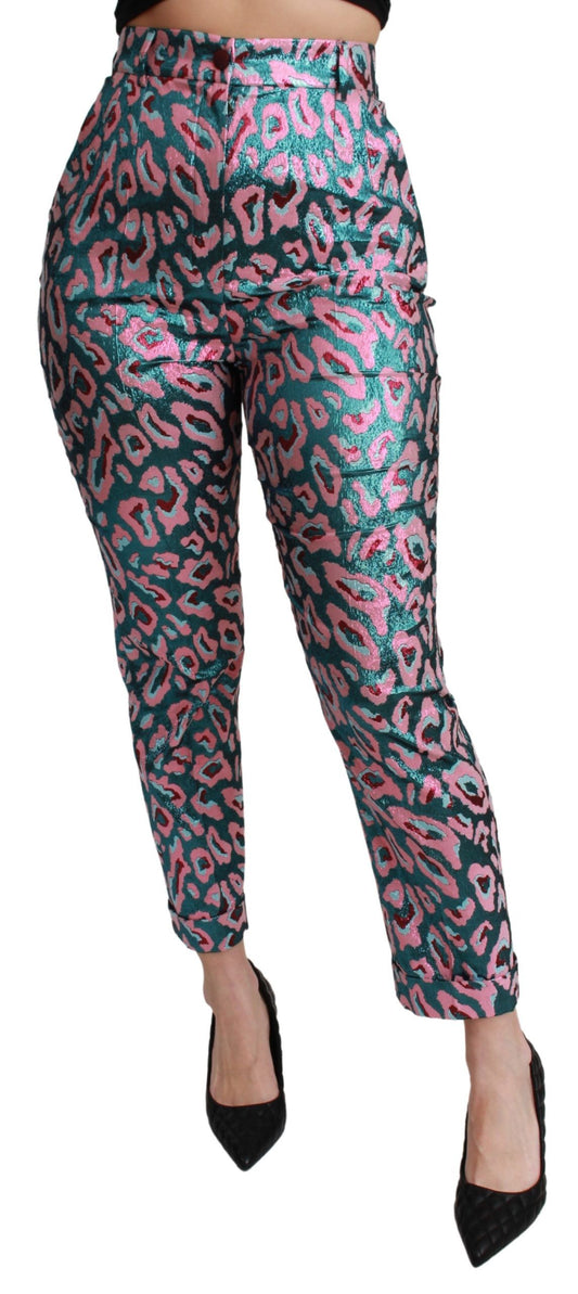  - Elegant High Waist Cropped Silk Blend Pants