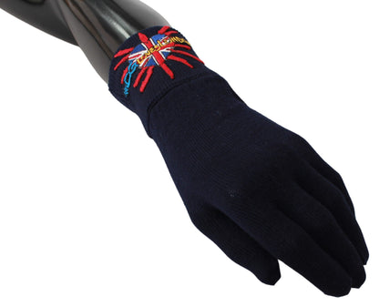 Blue Virgin Wool Unisex Gloves - The Luxe Alliance