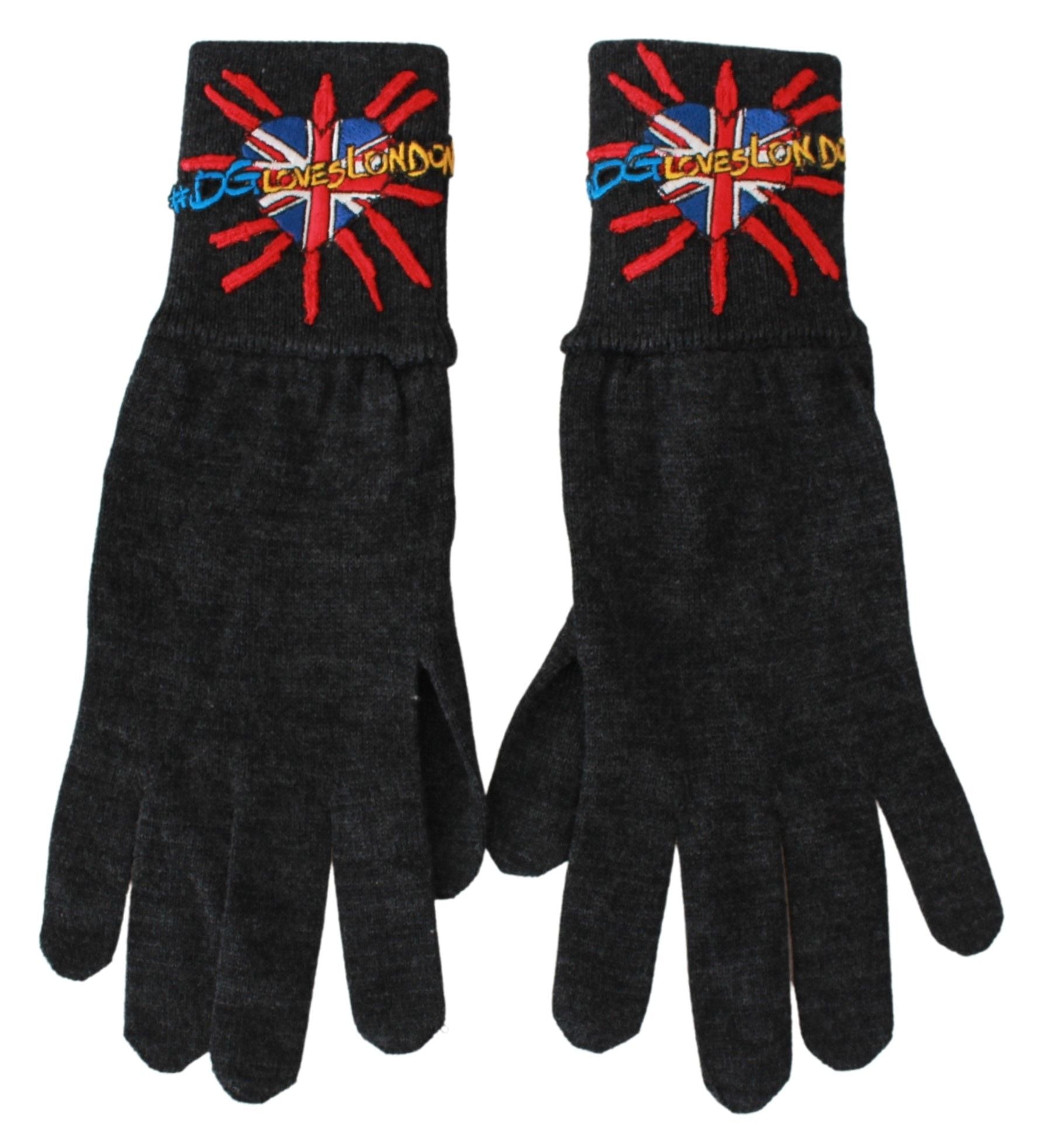 Gray Virgin Wool Unisex Gloves