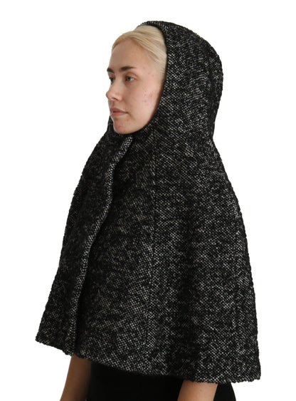 Elegant Gray Wool Hooded Scarf by Iconic Italian Label - The Luxe Alliance