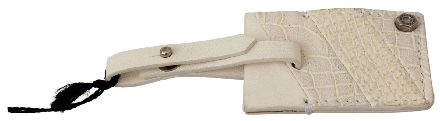 Elegant Beige Leather Keychain - The Luxe Alliance