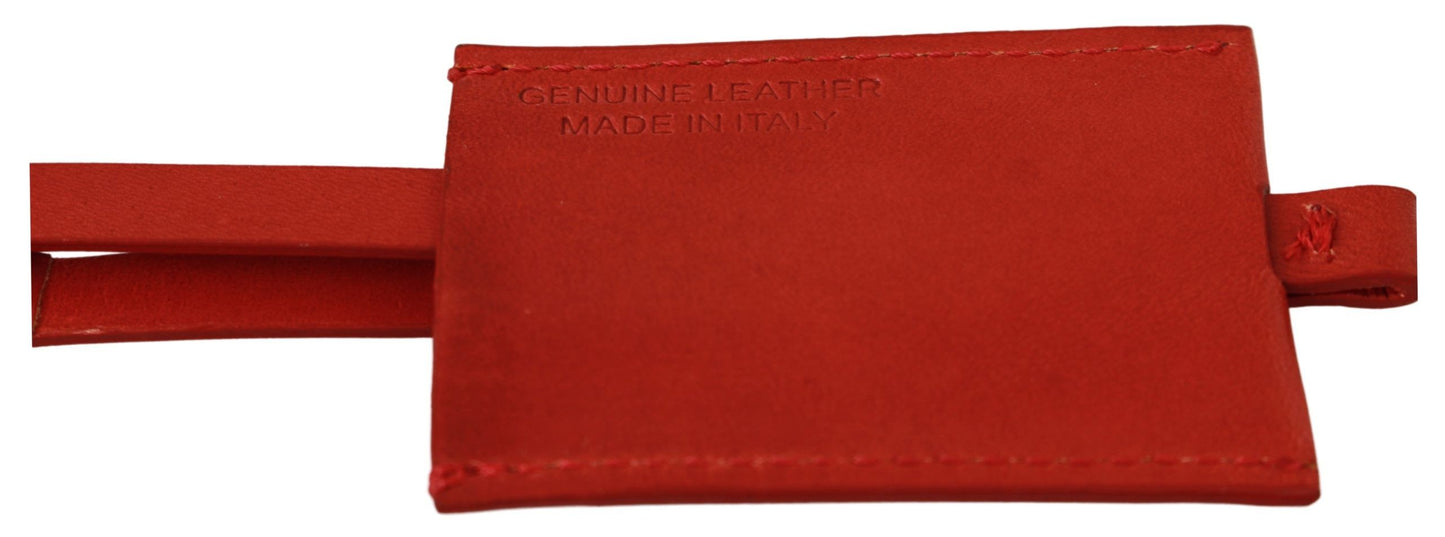 Elegant Leather and Metal Keychain - Red - The Luxe Alliance