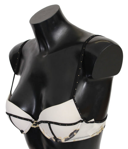  - Elegant White Push-Up Bra With Logo Details