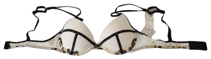  - Elegant White Push-Up Bra With Logo Details