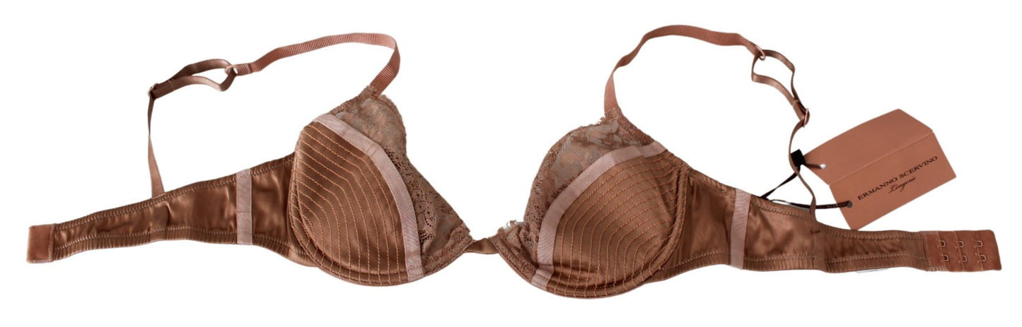  - Elegant Nude Lace Push-Up Bra