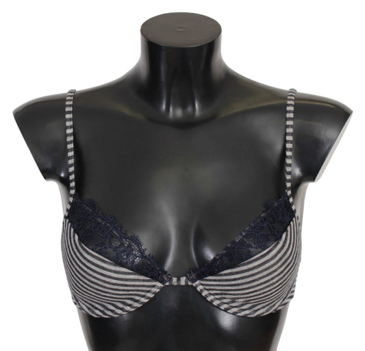  - Blue Stripes Lace Reggiseno Bra