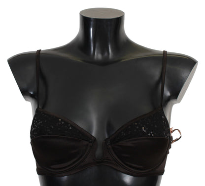  - Sequined Brown Balconette Bra