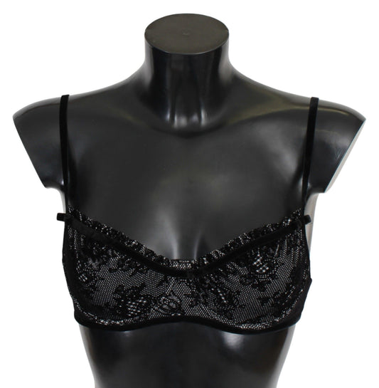  - Sleek Black Mesh Balconcino Bra