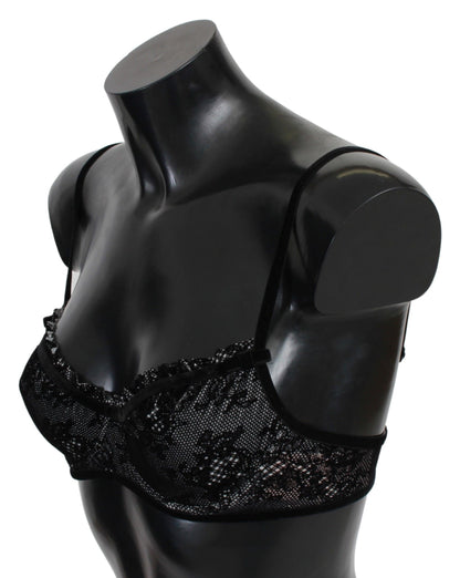  - Sleek Black Mesh Balconcino Bra