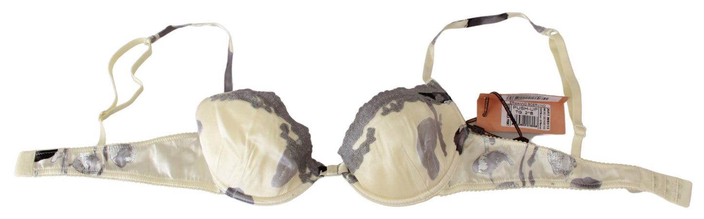  - Silk Blend Push-Up Bra in Beige and Gray