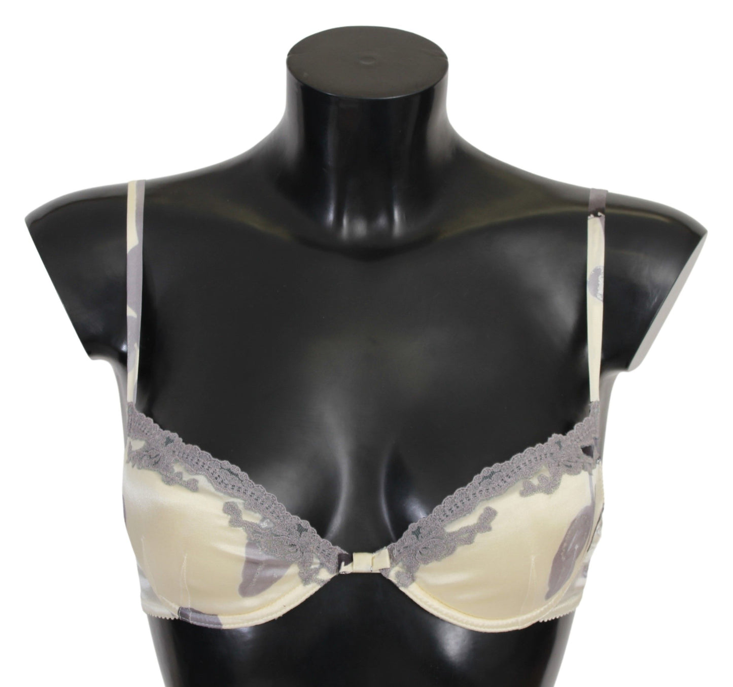  - Silk Blend Push-Up Bra in Beige and Gray