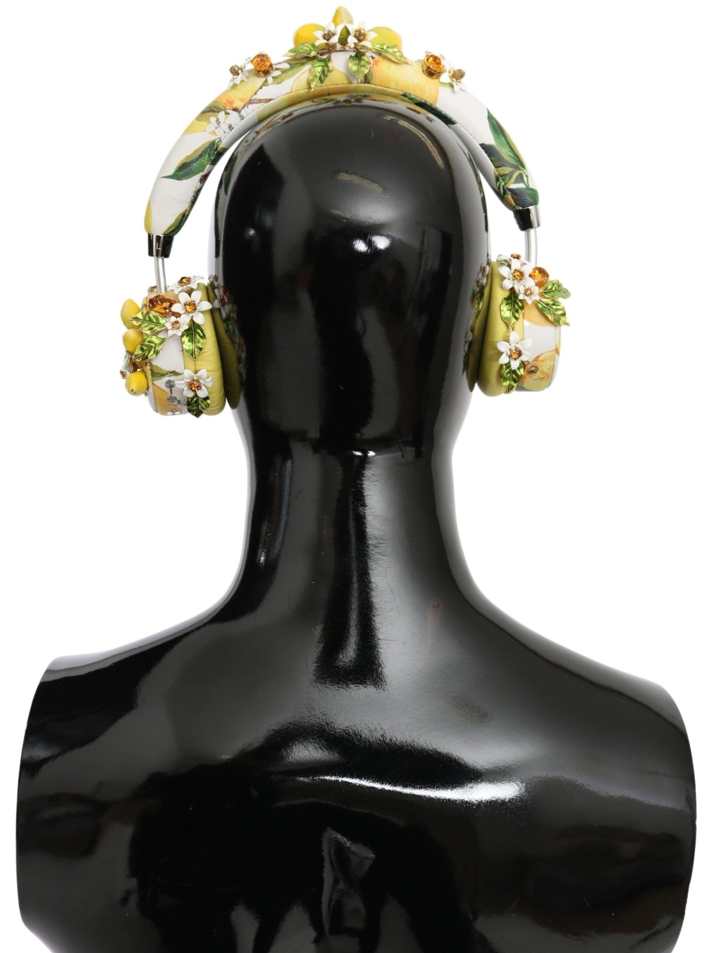 Glamorous Gold-Embellished Leather Headphones - The Luxe Alliance