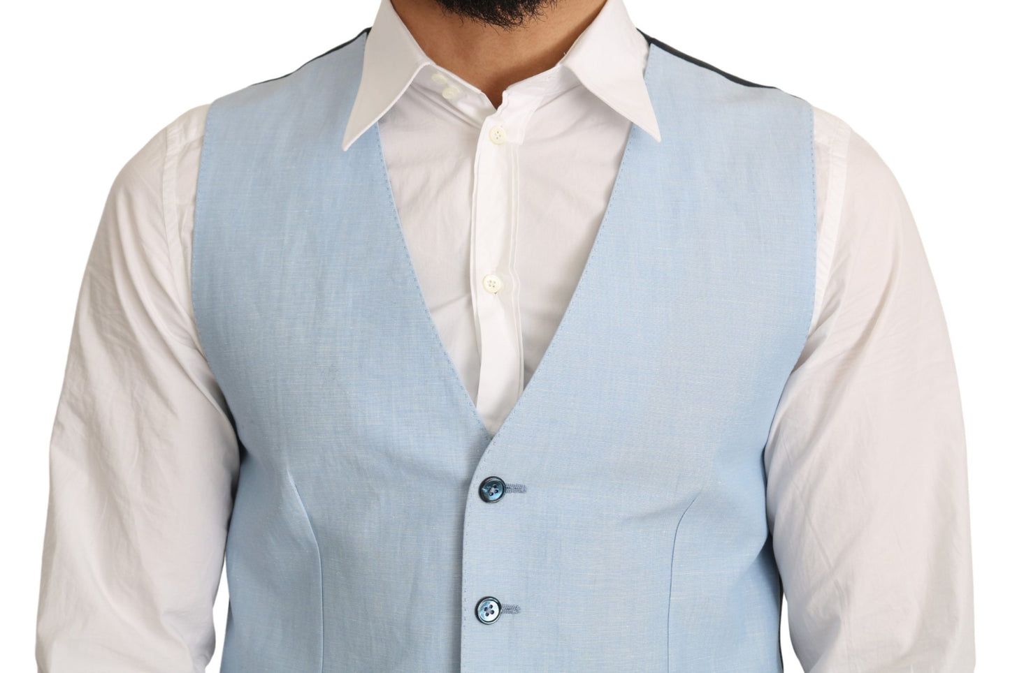  - Elegant Azure Men's Formal Vest