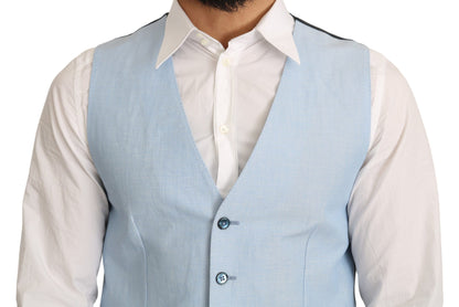  - Elegant Azure Men's Formal Vest