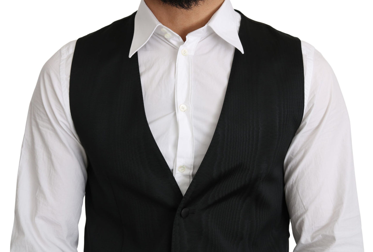  - Elegant Silk Formal Gray Vest