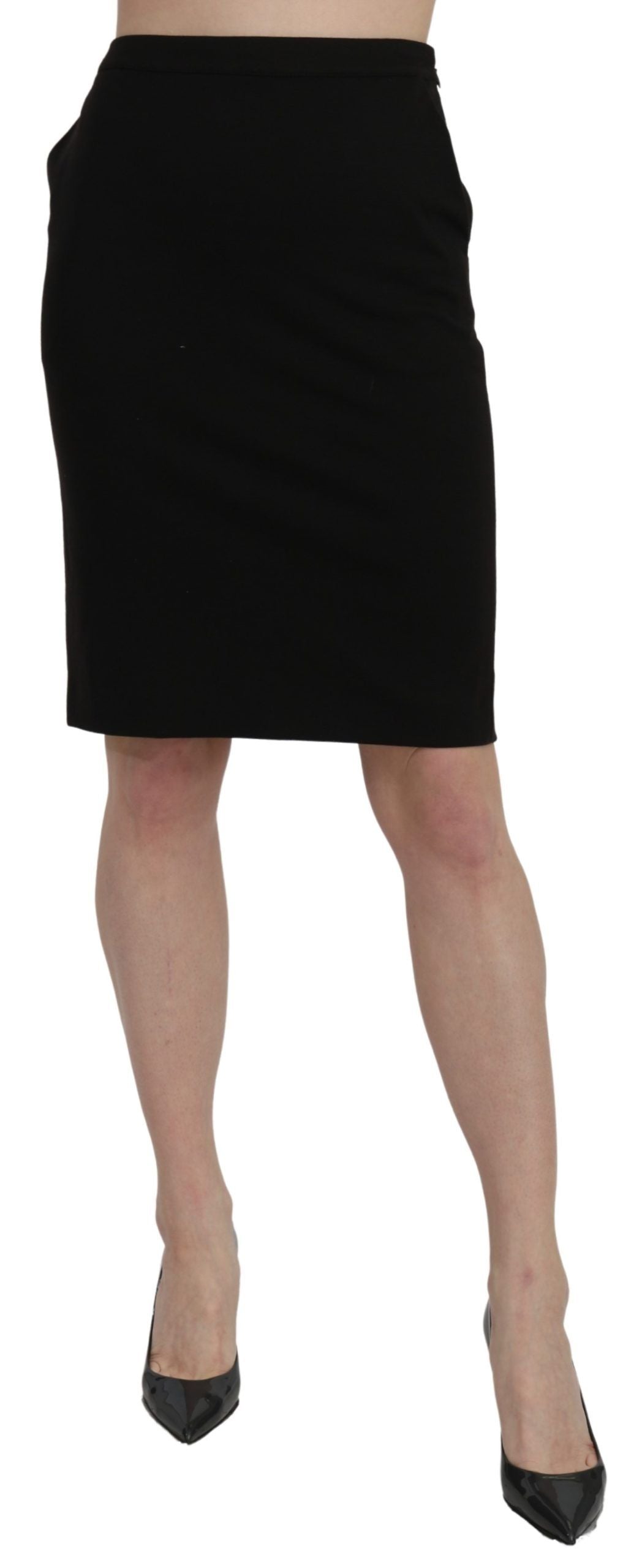  - Chic High Waist Black Linen Skirt