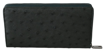  - Exquisite Green Ostrich Leather Continental Wallet