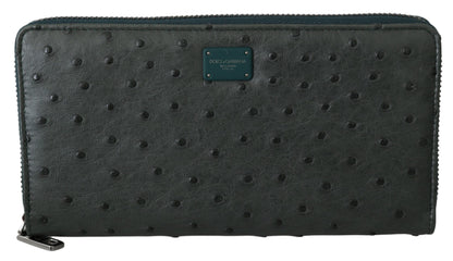  - Exquisite Green Ostrich Leather Continental Wallet