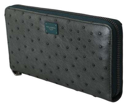  - Exquisite Green Ostrich Leather Continental Wallet