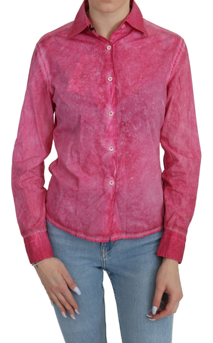  - Chic Pink Cotton Polo Blouse by Ermanno Scervino