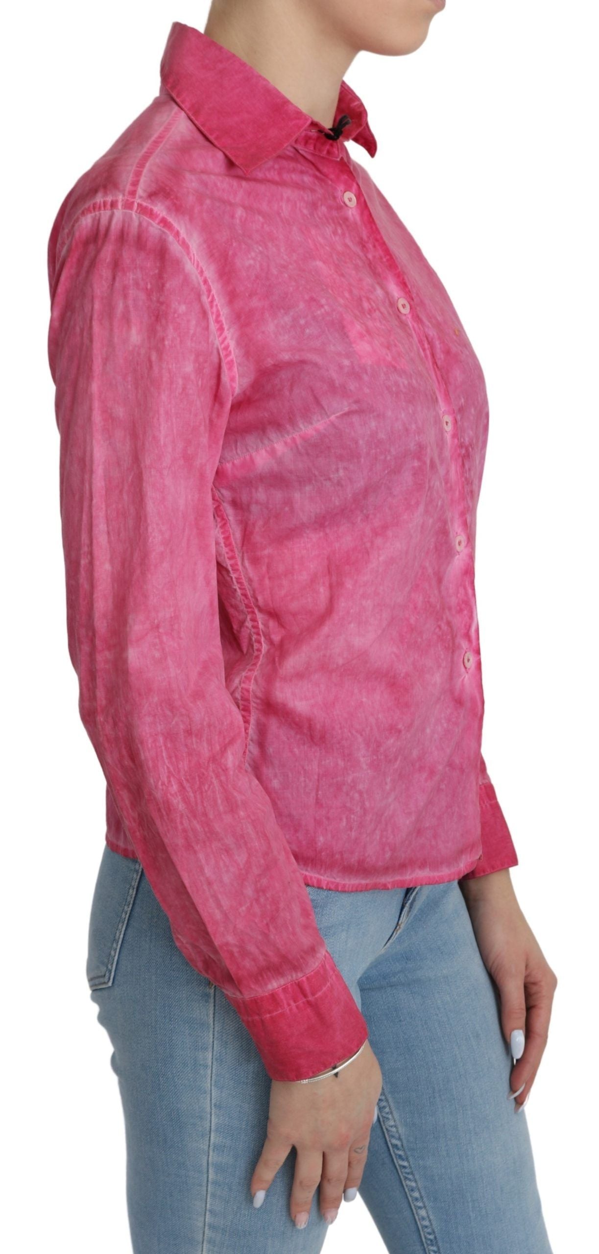  - Chic Pink Cotton Polo Blouse by Ermanno Scervino