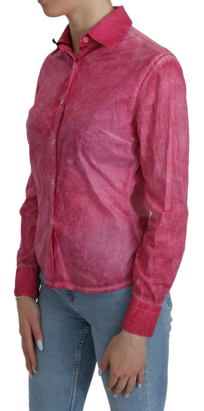  - Chic Pink Cotton Polo Blouse by Ermanno Scervino