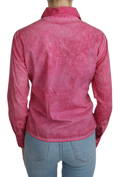  - Chic Pink Cotton Polo Blouse by Ermanno Scervino