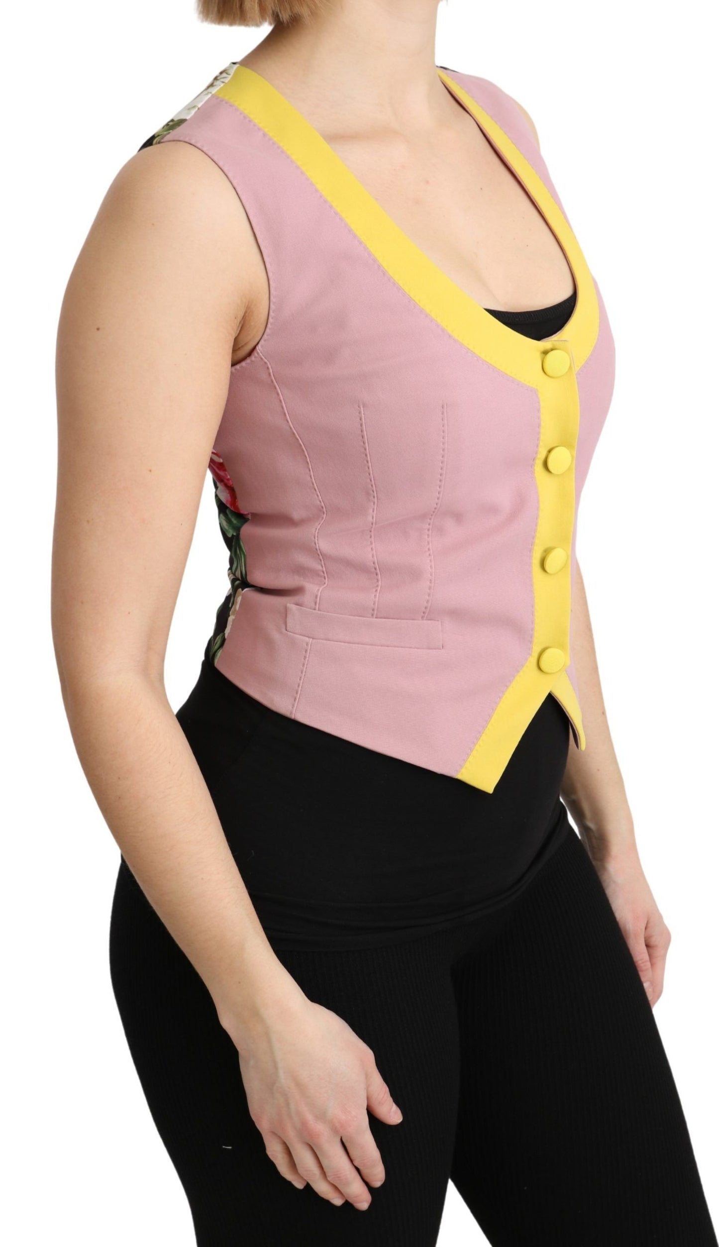  - Chic Sleeveless Vest in Pink Hues