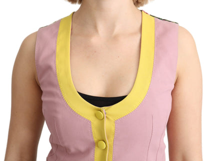  - Chic Sleeveless Vest in Pink Hues