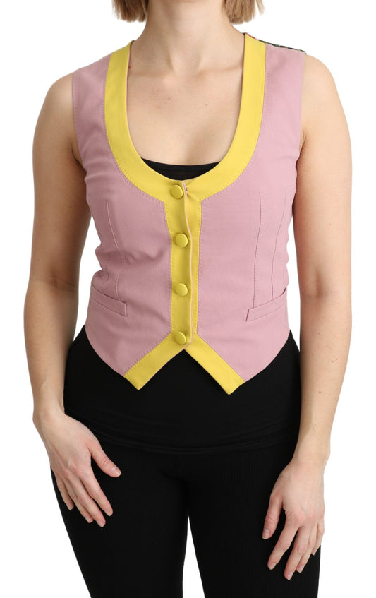  - Chic Sleeveless Vest in Pink Hues