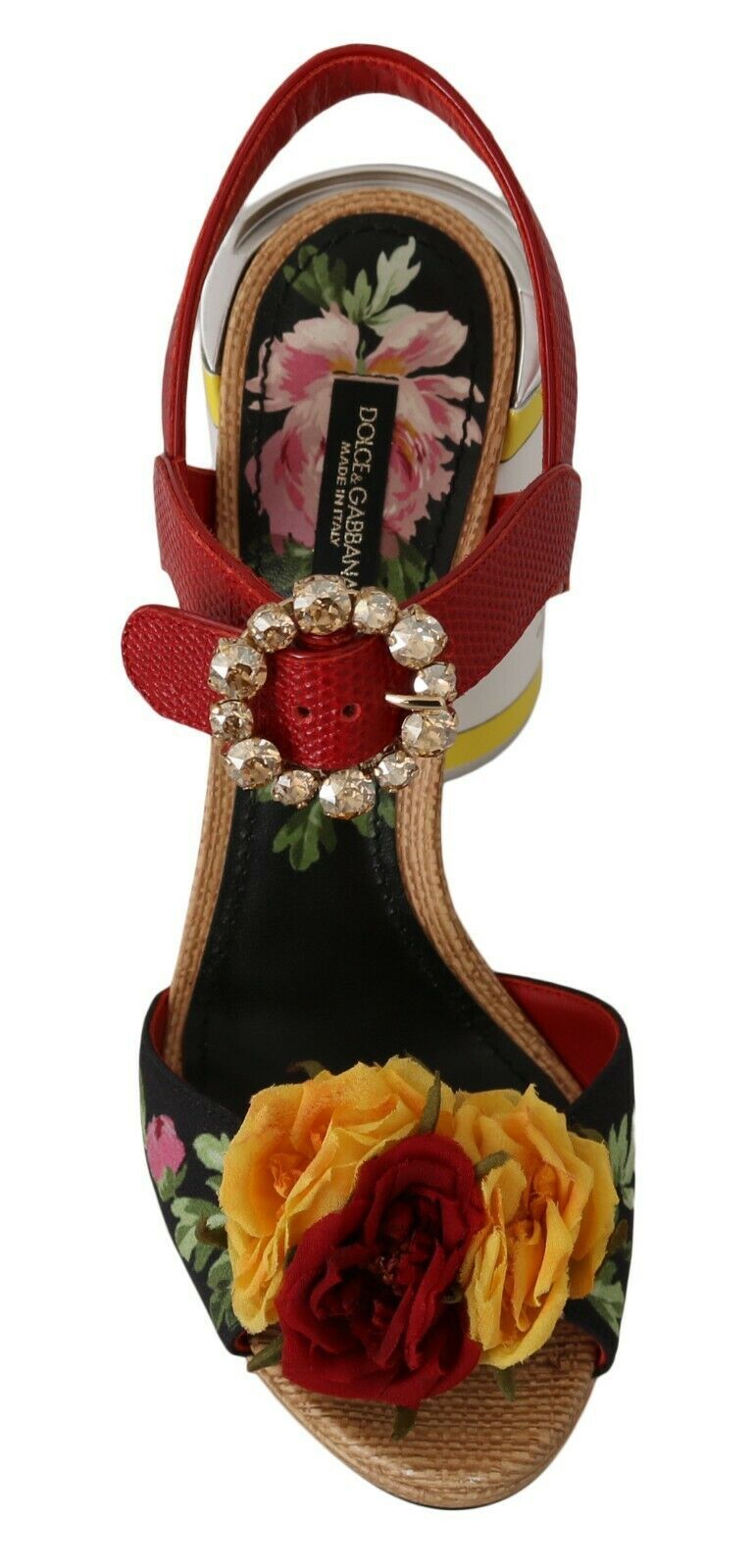  - Multicolor Floral Crystal Embellished Sandals