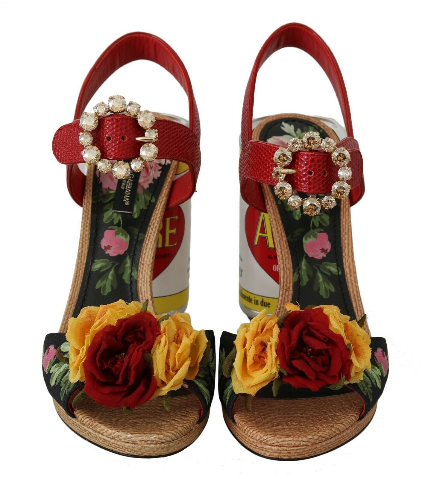  - Multicolor Floral Crystal Embellished Sandals